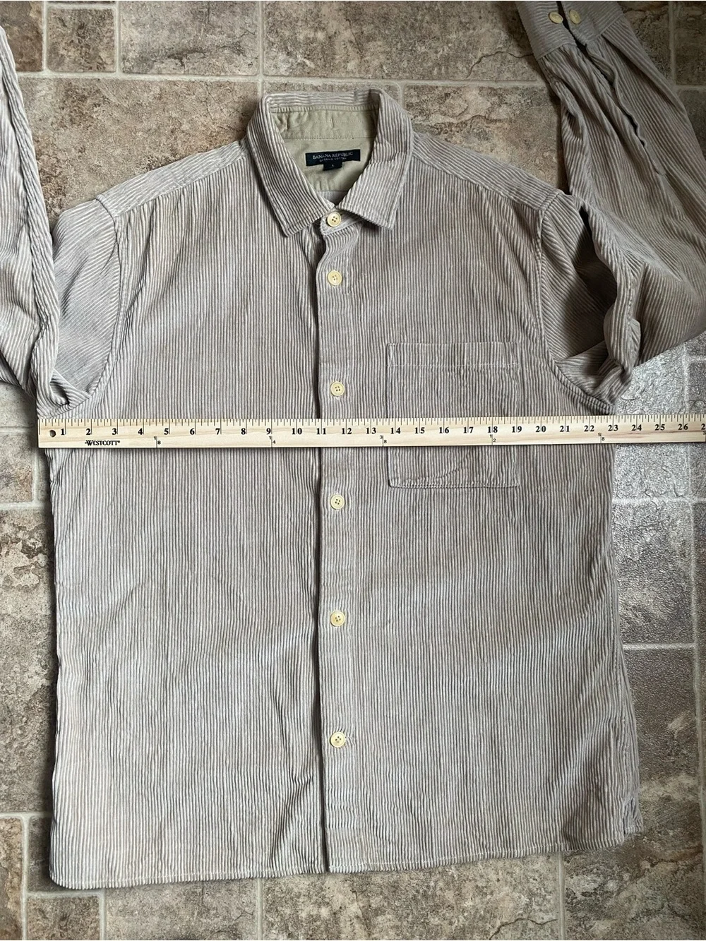 Banana Republic Mens Khaki Corduroy Overshirt Shacket Utility Streetwear Size L